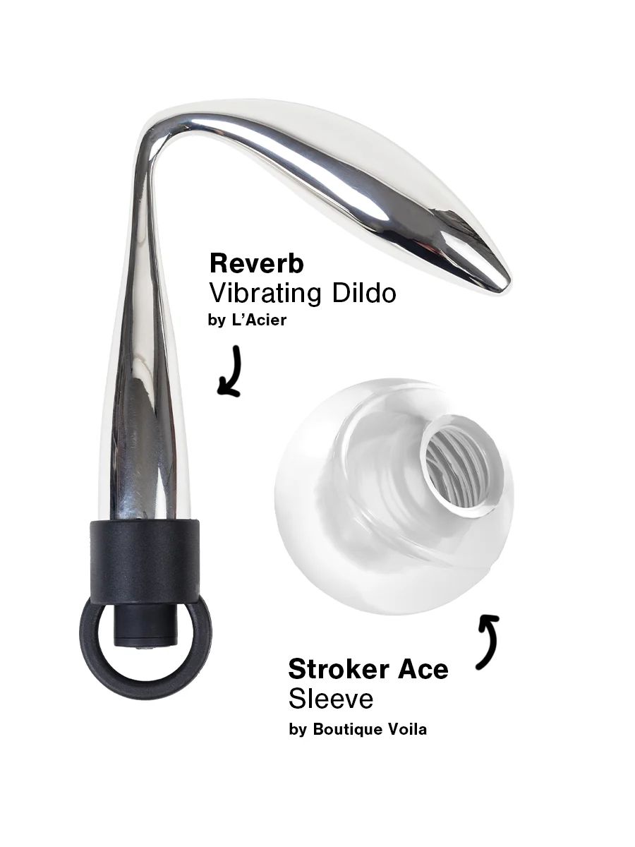 Heavy Metal Dildo Reverb and Silicone Masturbator with Tennis Ball Case - Image 2