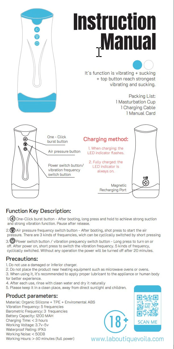 Automatic Sucking and Vibrating Sex Toy for Men By Boutique Voila - Image 7