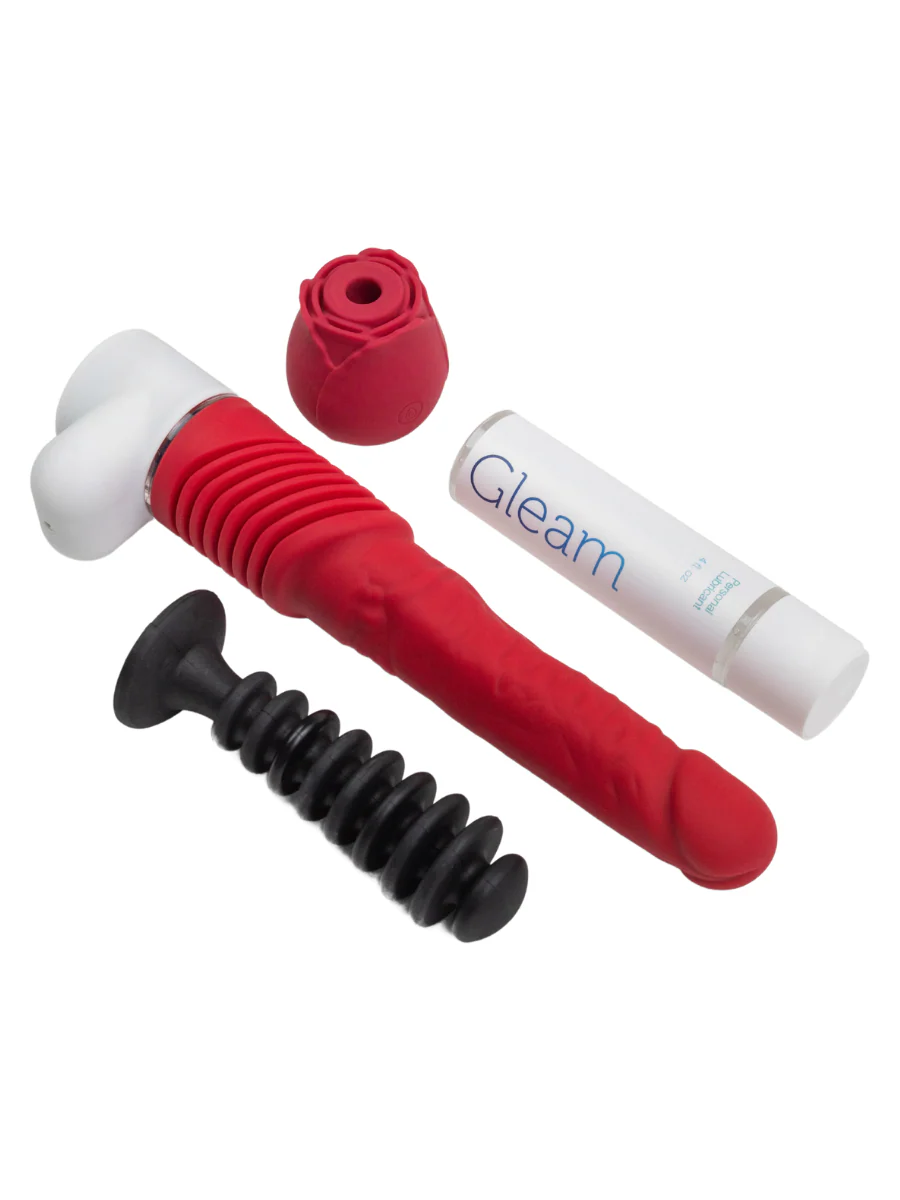 Valentine's Day Thrusting Dildo and Rose Sex Toy Special