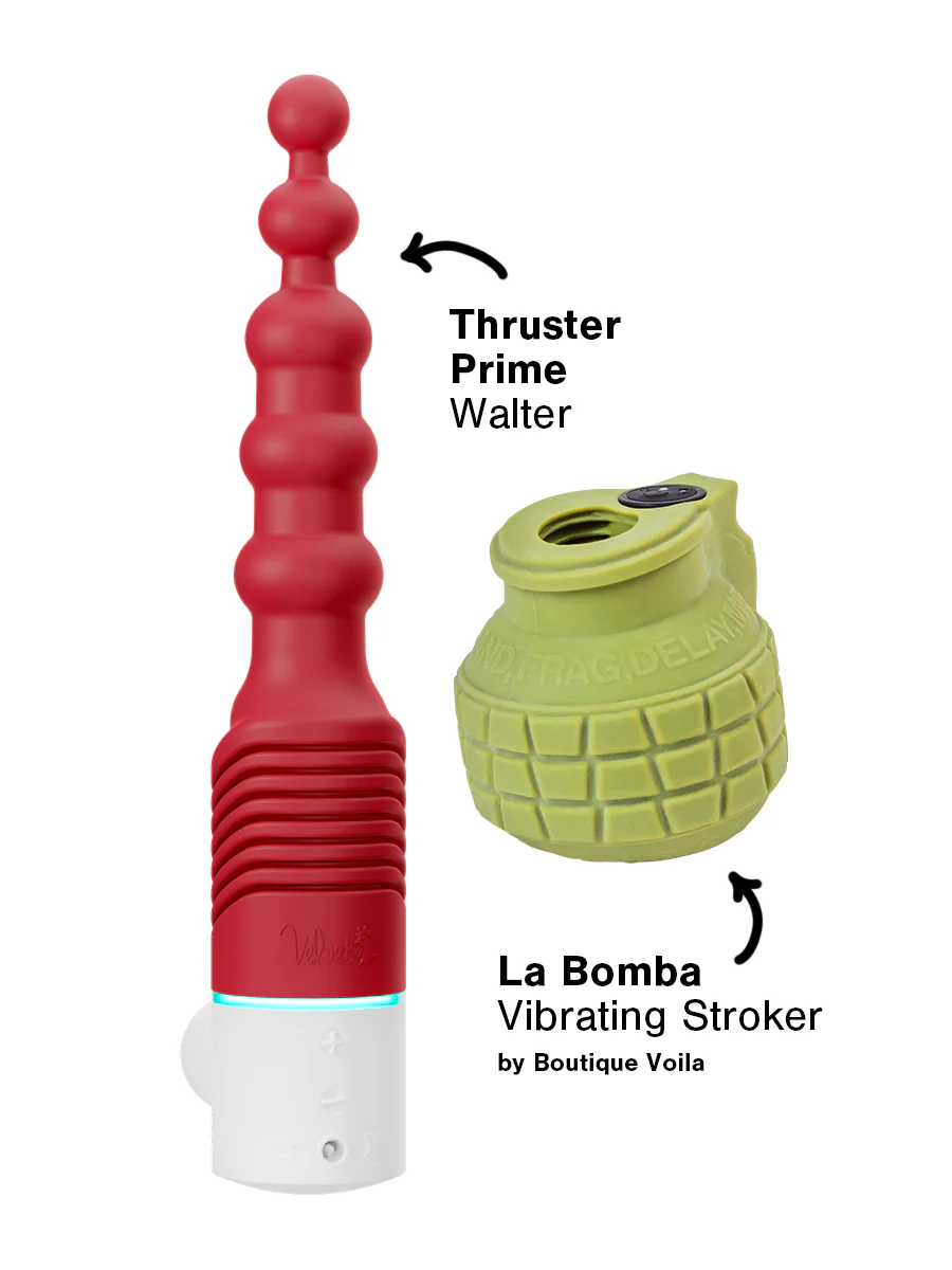 Male Grenade Vibrator with Grip and Anal Thrusting Dildo for Men - Image 2